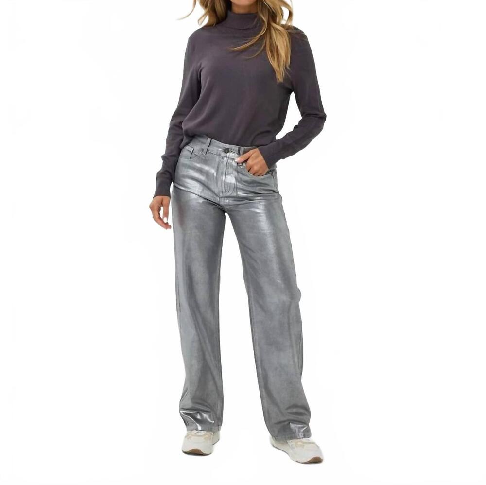 NEW ESQUALO wide-leg jeans in metallic
